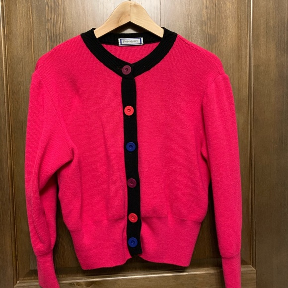 Vintage Yves Saint Laurent cardigan fuchsia - Picture 7 of 13